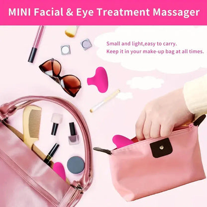 Mini Facial and Eye Massager, Portable USB Rechargeable Waterproof Massage Device for Face and Eye Area