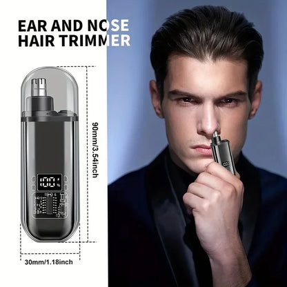 USB-C Rechargeable Nose & Ear Hair Trimmer for Men – Portable Grooming Trimmer