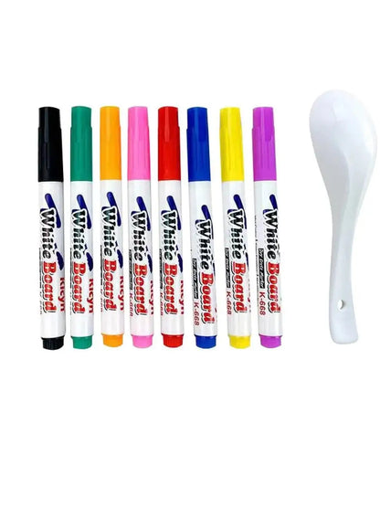 Stylos flottants pour enfants – Kit de dessin à l'encre magique avec cuillère pour l'art flottant sur l'eau