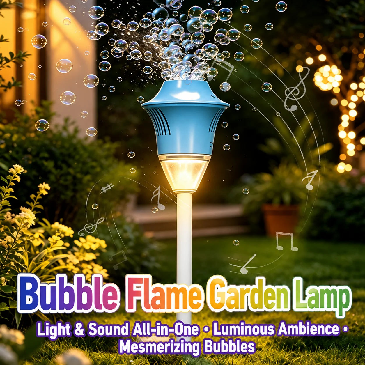 Outdoor Bubble Machine with Lights and Music for Kids and Adults