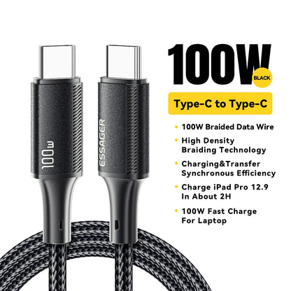 1m USB-C to USB-C Cable – 100W PD Fast Charging & Data Cable (5A)