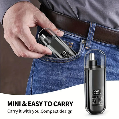 USB-C Rechargeable Nose & Ear Hair Trimmer for Men – Portable Grooming Trimmer