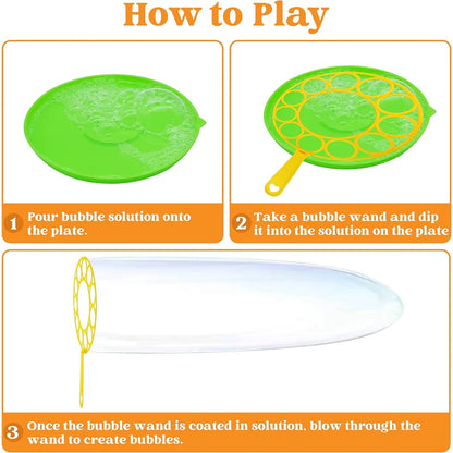 Sloosh 8-Piece Giant Bubble Wand Set – Large Bubble Toys with Tray for Kids