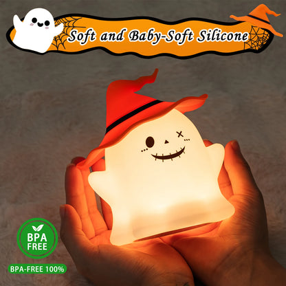 Halloween Cartoon Silicone Night Light – Rechargeable Table Lamp for Kids Bedroom