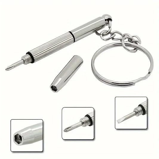 3-in-1 Mini Eyeglass Screwdriver – Keychain Repair Tool for Glasses, Sunglasses & Watches