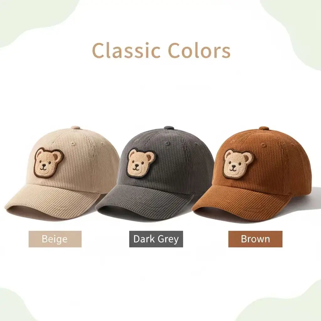 Baby Bear Baseball Cap – Soft Brim Windproof Hat for Boys and Girls