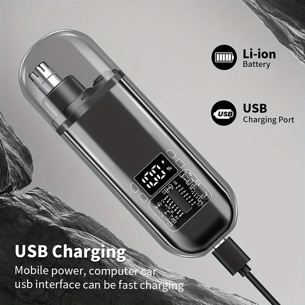 USB-C Rechargeable Nose & Ear Hair Trimmer for Men – Portable Grooming Trimmer