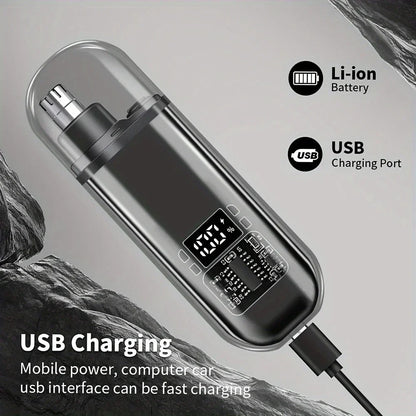 USB-C Rechargeable Nose & Ear Hair Trimmer for Men – Portable Grooming Trimmer