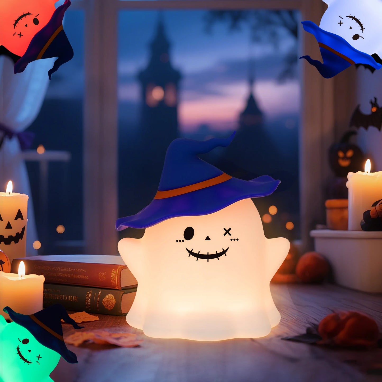 Halloween Cartoon Silicone Night Light – Rechargeable Table Lamp for Kids Bedroom
