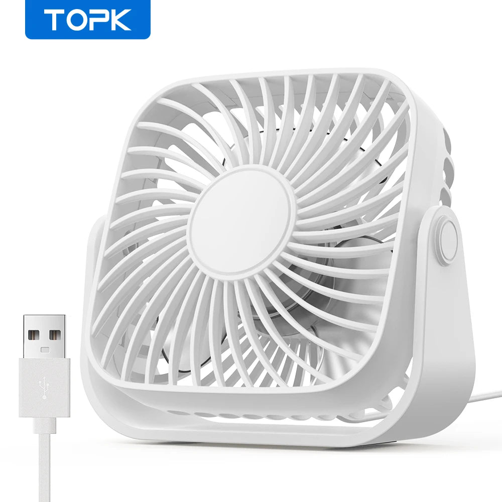 Portable USB Air Cooler Fan – Quiet 3-Speed Personal Desk Cooler