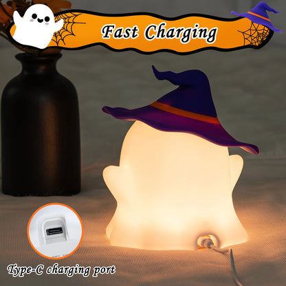 Halloween Cartoon Silicone Night Light – Rechargeable Table Lamp for Kids Bedroom