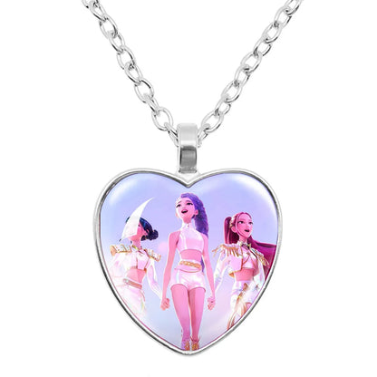 Anime Cartoon Necklace and Bracelet Set – Beaded Jewelry Accessories for Girls