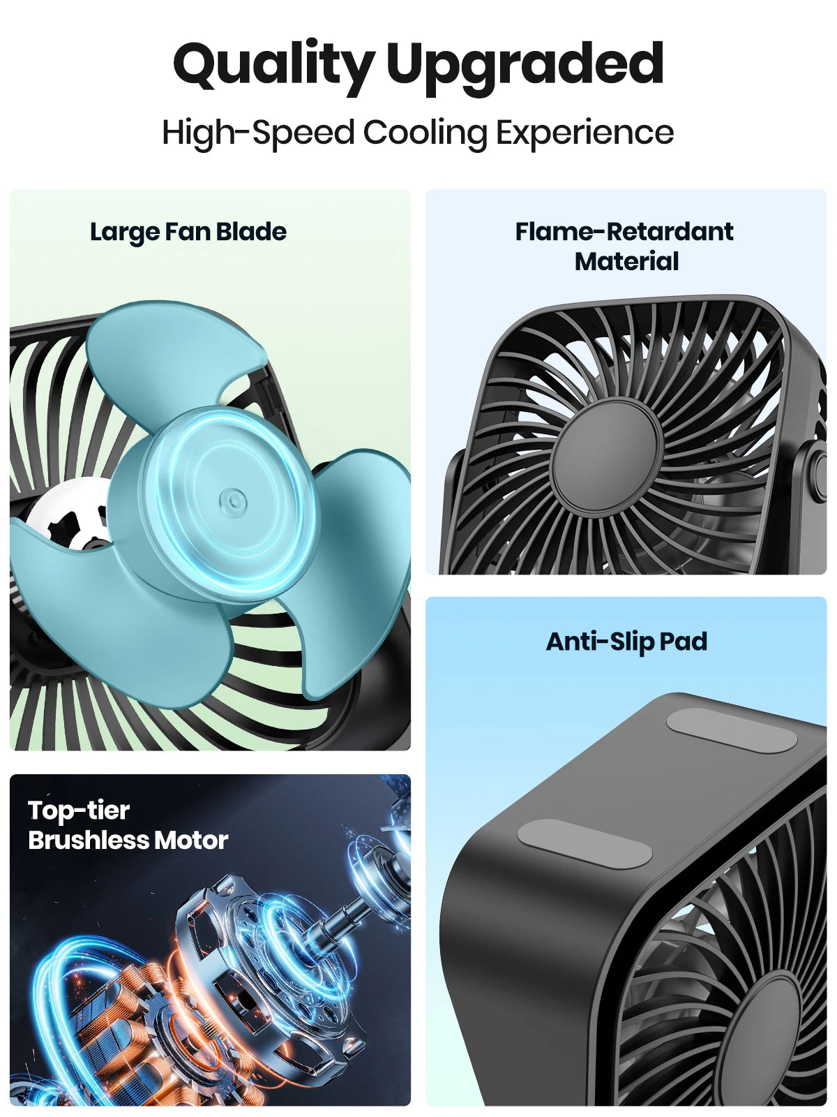 Portable USB Air Cooler Fan – Quiet 3-Speed Personal Desk Cooler