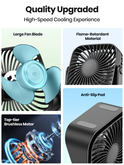 Portable USB Air Cooler Fan – Quiet 3-Speed Personal Desk Cooler