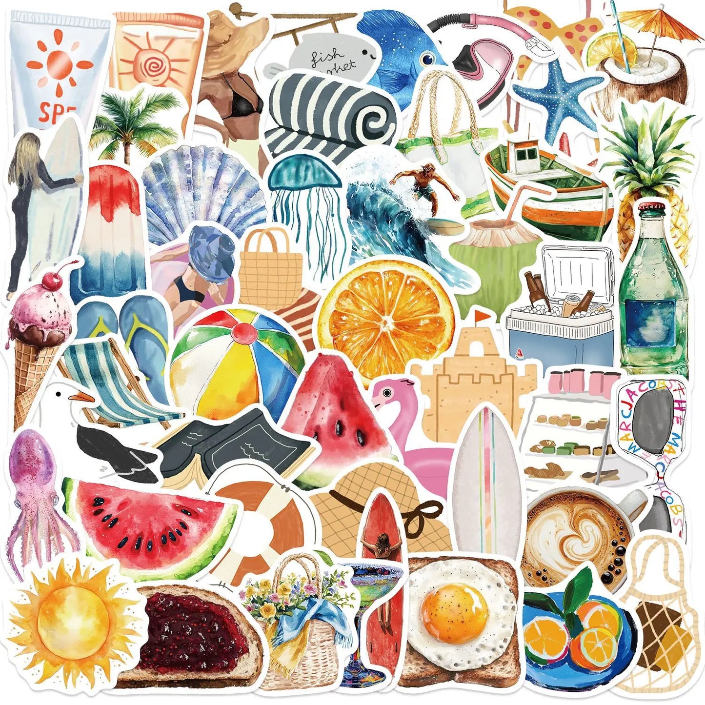 10/50-Piece Cartoon Graffiti Sticker Set – Waterproof Stickers for Phone, Laptop, Guitar and More