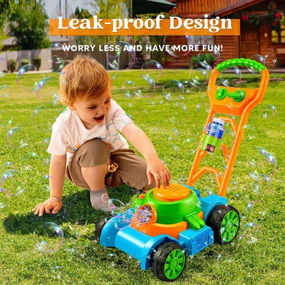 Sloosh Bubble Lawn Mower Toy – Outdoor Bubble Machine Push Toy for Kids