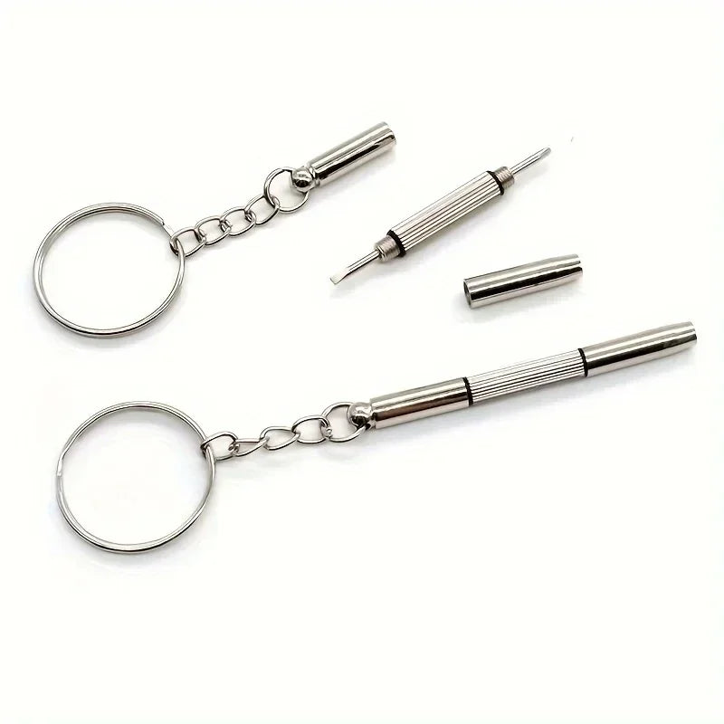 3-in-1 Mini Eyeglass Screwdriver – Keychain Repair Tool for Glasses, Sunglasses & Watches