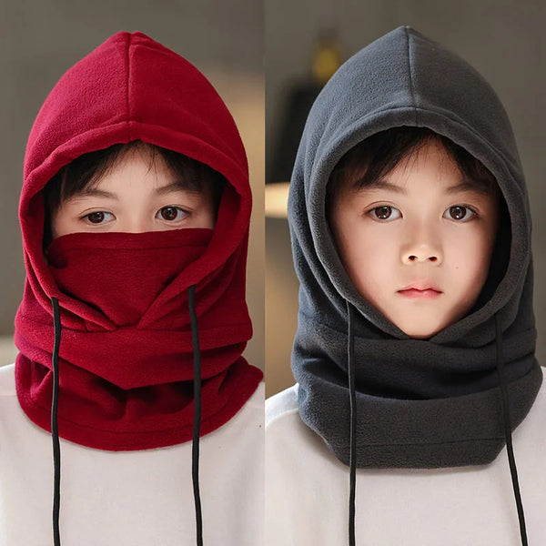 Kids Winter Fleece Balaclava Hat – Warm Windproof Hooded Beanie for Boys and Girls
