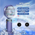 Portable Mini Air Cooler Fan – Rechargeable with Battery Display & Phone Holder