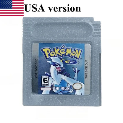 GBC Pokémon Game Cartridge, Red Blue Gold Silver Crystal Yellow Green, Multilingual