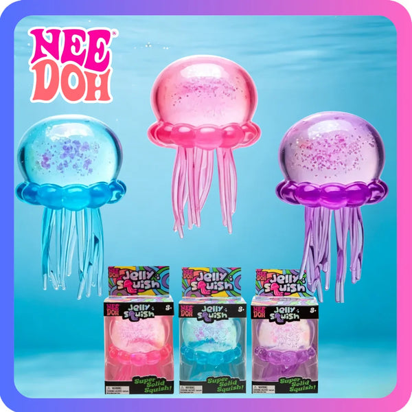Schylling NeeDoh Fuzz Ball Jellyfish Squishy Toy – Soft Sensory Squeeze Fidget Toy