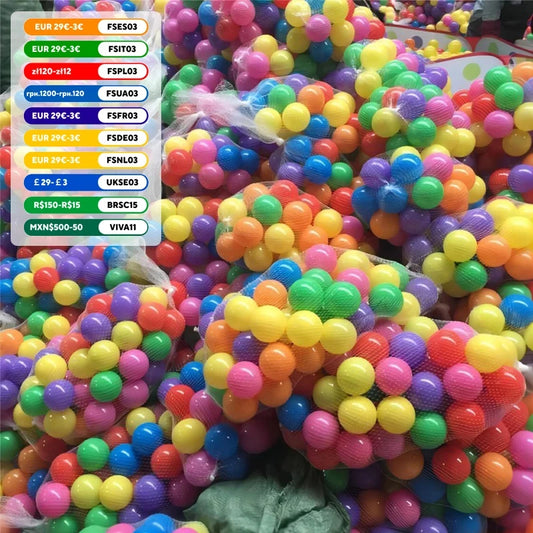 100-Piece Soft Play Balls for Kids – Colorful Plastic Balls for Ball Pits, Tents and Outdoor Play