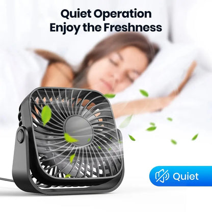 Portable USB Air Cooler Fan – Quiet 3-Speed Personal Desk Cooler