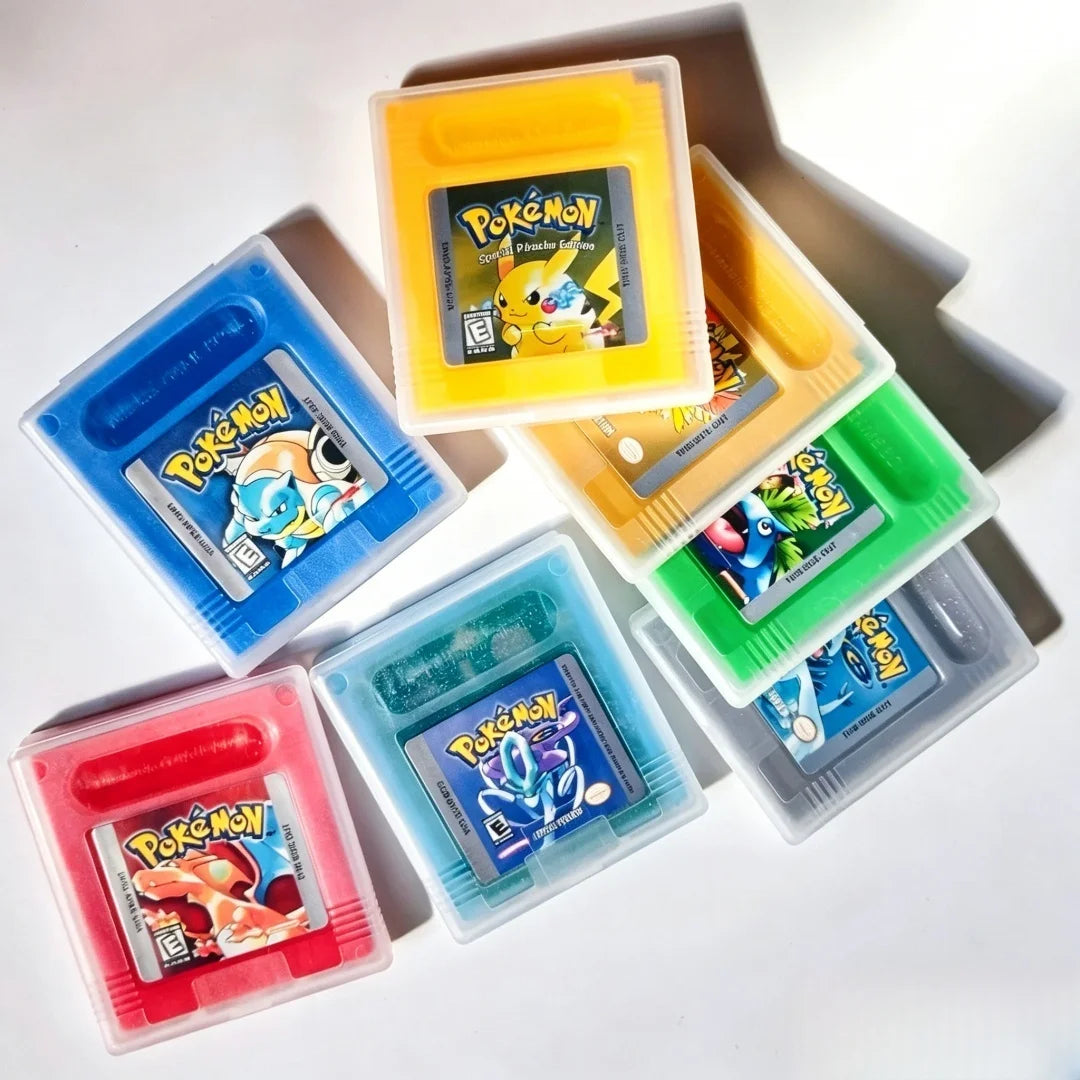 GBC Pokémon Game Cartridge, Red Blue Gold Silver Crystal Yellow Green, Multilingual