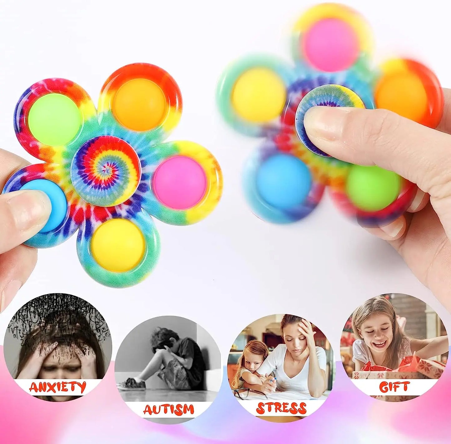 Fidget Spinner Popper Toy – Push Bubble Sensory Hand Spinner for Kids