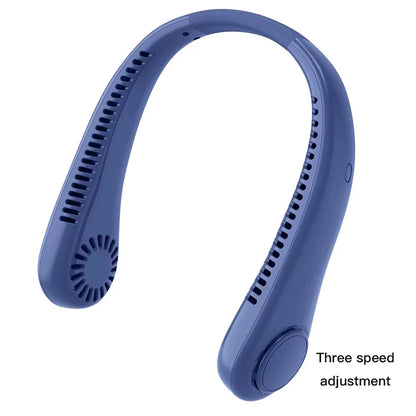 Portable Bladeless Neck Fan with Digital Display – USB Rechargeable Hands-Free Cooling Fan