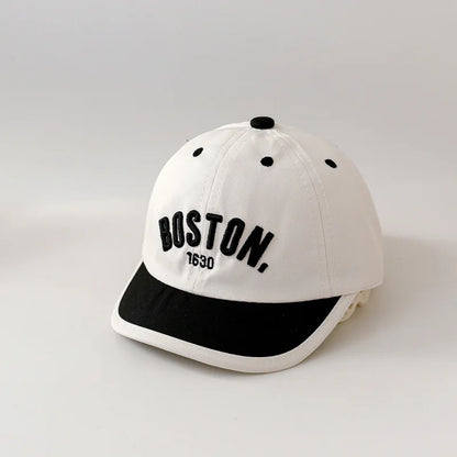 Baby Baseball Cap with Letter Embroidery – Short Brim Sun Hat for Boys and Girls