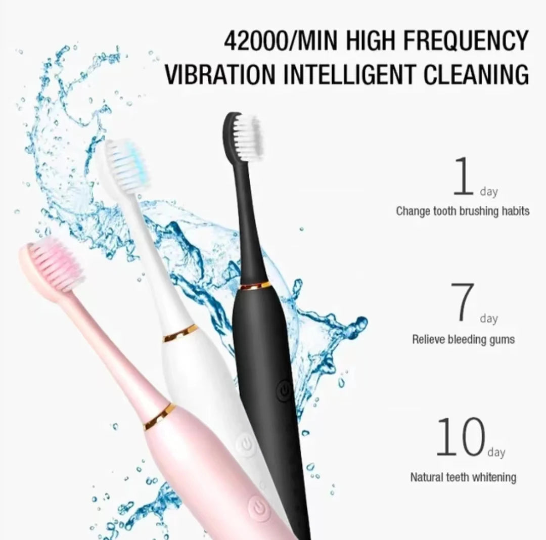 Sonic Electric Toothbrush for Adults – USB Rechargeable IPX7 Waterproof Toothbrush with 6 Cleaning Modes