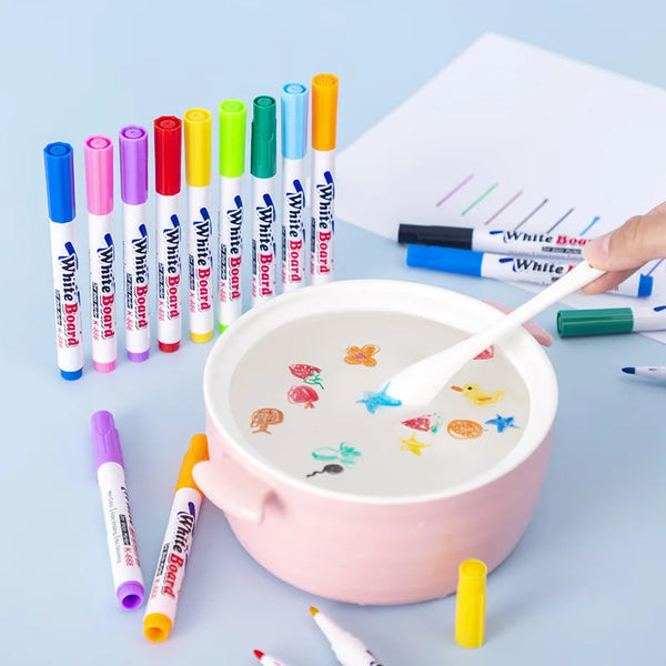 Water Floating Pens for Kids – Magic Ink Drawing Set with Spoon for Floating Water Art