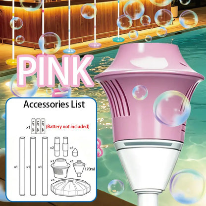 Outdoor Bubble Machine with Lights and Music for Kids and Adults