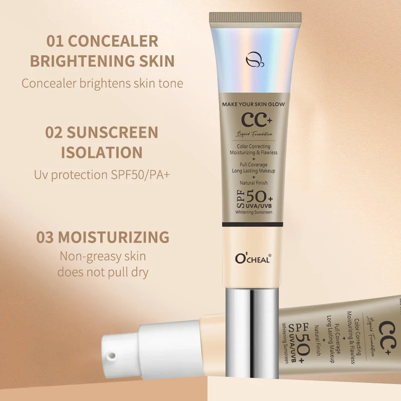 Ocheal 30g CC Cream Foundation SPF50+ – Waterproof & Long-Lasting Coverage