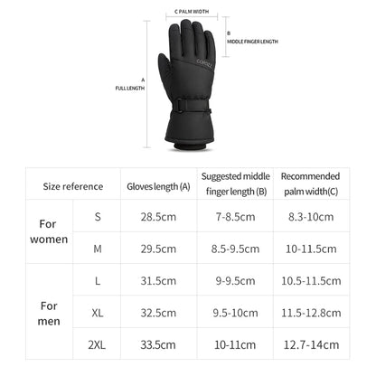 Men’s & Women’s Waterproof Ski Gloves, Warm Windproof Winter Snow Gloves