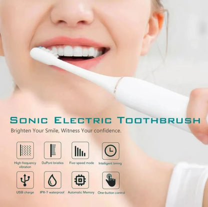 Sonic Electric Toothbrush for Adults – USB Rechargeable IPX7 Waterproof Toothbrush with 6 Cleaning Modes