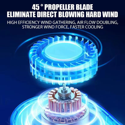 Portable Bladeless Neck Fan with Digital Display – USB Rechargeable Hands-Free Cooling Fan