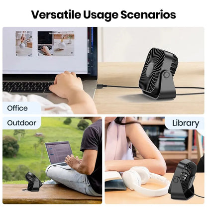 Portable USB Air Cooler Fan – Quiet 3-Speed Personal Desk Cooler