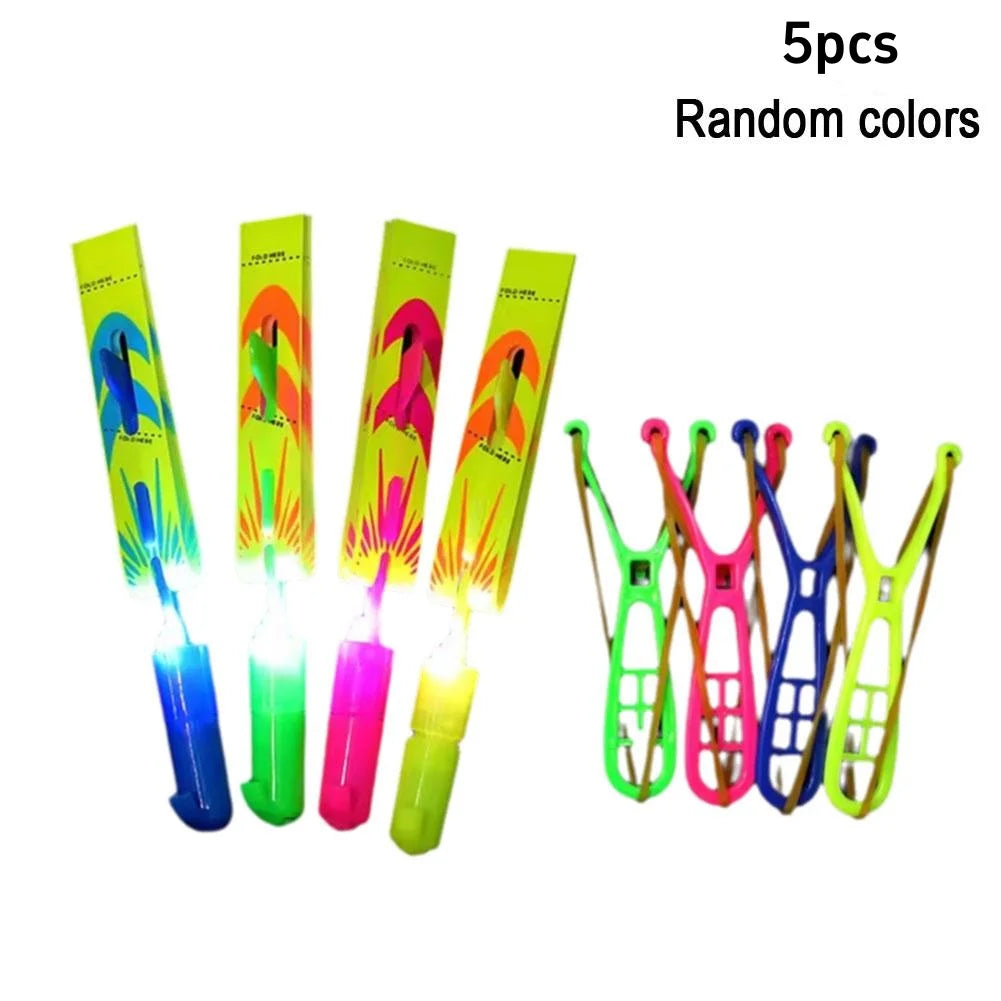 5-Piece LED Flying Copter Toy Set – Light-Up Outdoor Toys for Kids