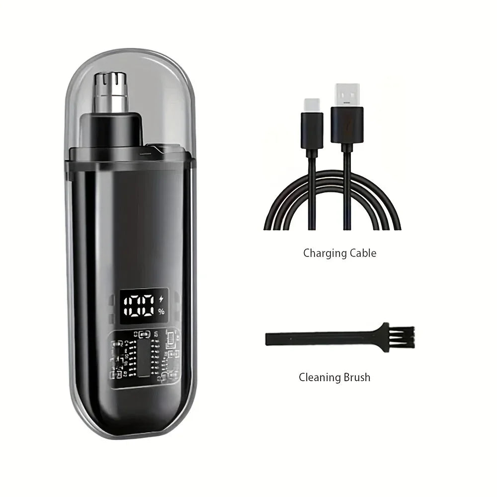 USB-C Rechargeable Nose & Ear Hair Trimmer for Men – Portable Grooming Trimmer