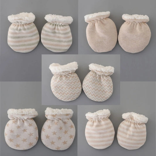 Newborn Baby Mittens Cotton Anti-Scratch Gloves Winter Infant Hand Protection