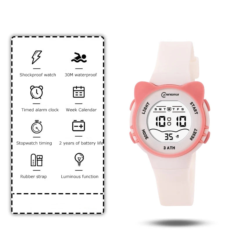 UTHAI C16 Kids Digital Watch – Waterproof Electronic Watch with Alarm for Girls and Boys