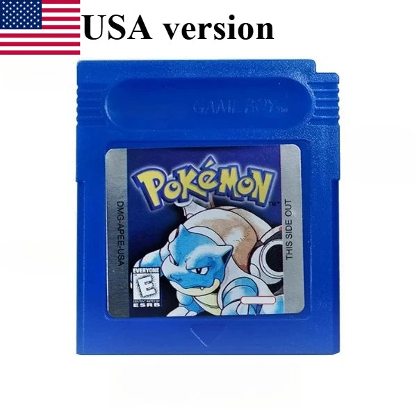 GBC Pokémon Game Cartridge, Red Blue Gold Silver Crystal Yellow Green, Multilingual