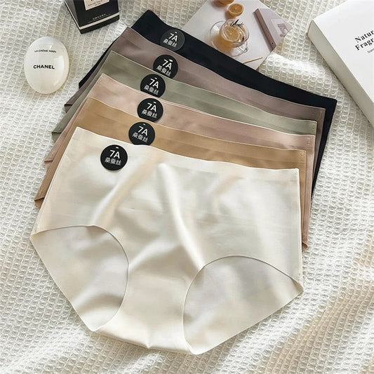 4-Pack Women’s Seamless Silk Briefs – Soft Lightweight Underwear
