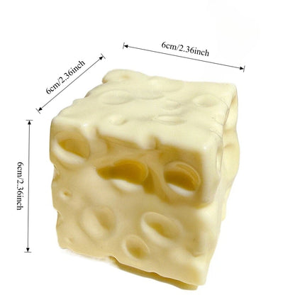 Cube de fromage mou Taba – Jouet sensoriel anti-stress à presser