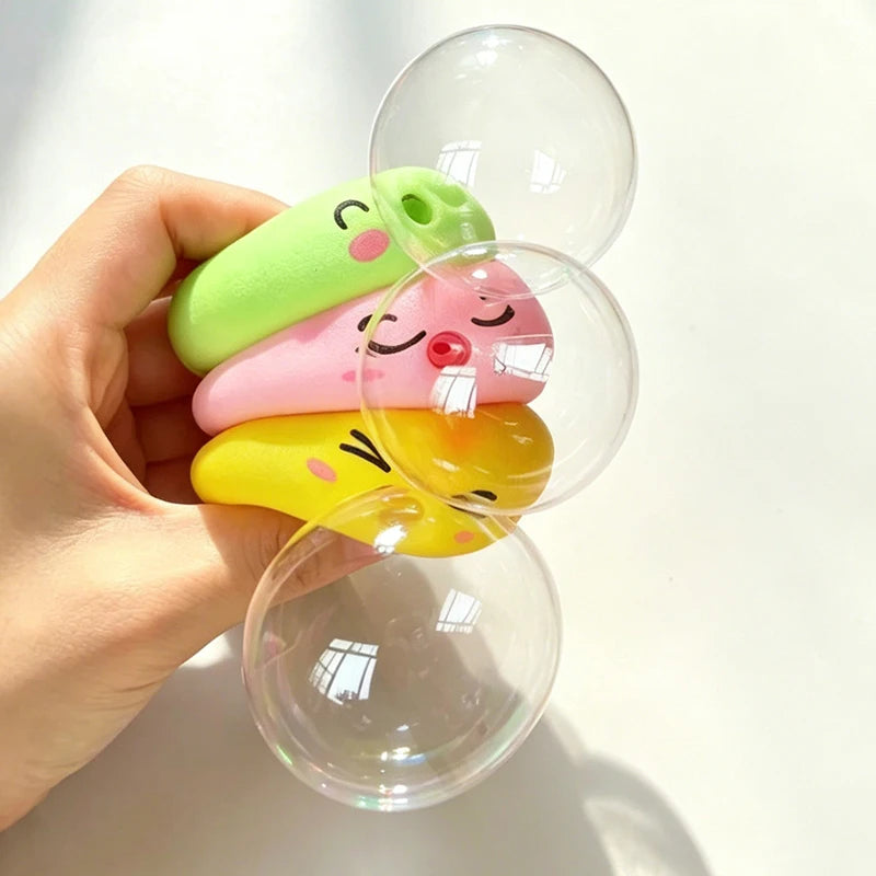Dumpling Squeeze Bubble-Blowing Toy – Stretchy Squishy Fidget Sensory Toy