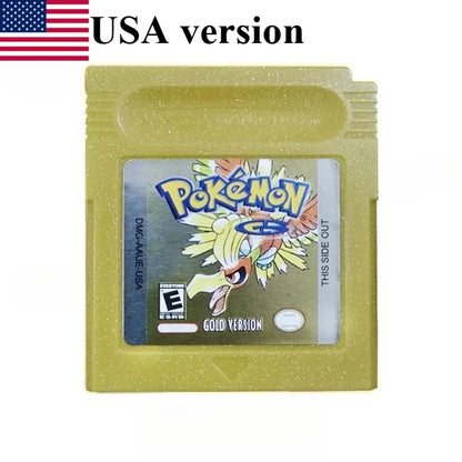 GBC Pokémon Game Cartridge, Red Blue Gold Silver Crystal Yellow Green, Multilingual