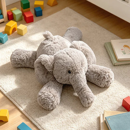 JellyCat Lying Elephant Monkey Plush Toy, 35/52cm Soft Stuffed Cartoon Animal Doll for Kids