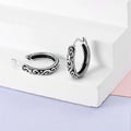 925 Sterling Silver Vintage Floral Hoop Earrings for Women